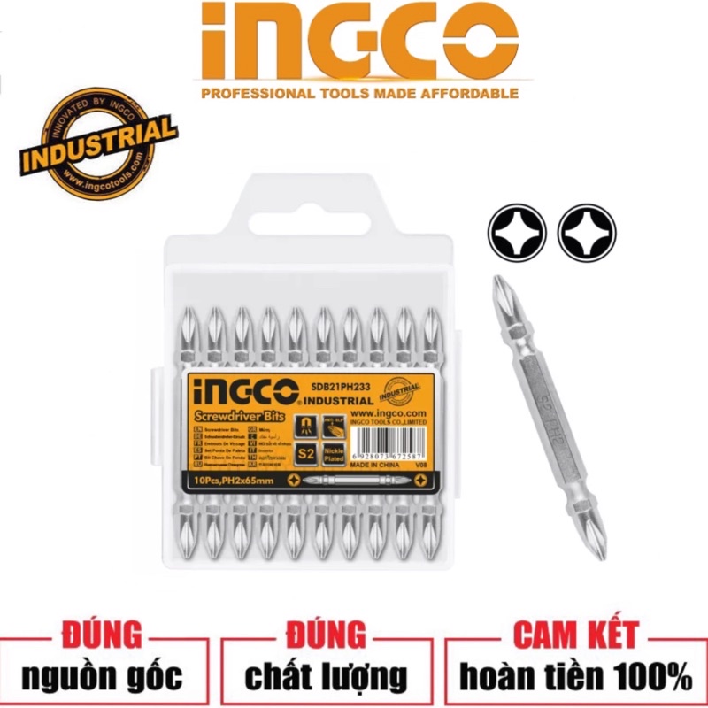 ĐỒ NGHỀ INGCO Mũi bắt vít hai đầu nhọn 50mm - 65mm SDB21PH223 - SDB21PH233(Cam kết Chính Hãng 100%)