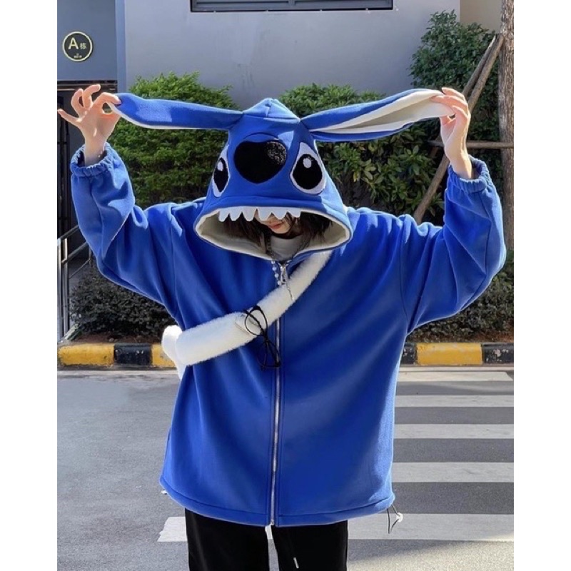 Áo hoodie tại thỏ siêu xinh