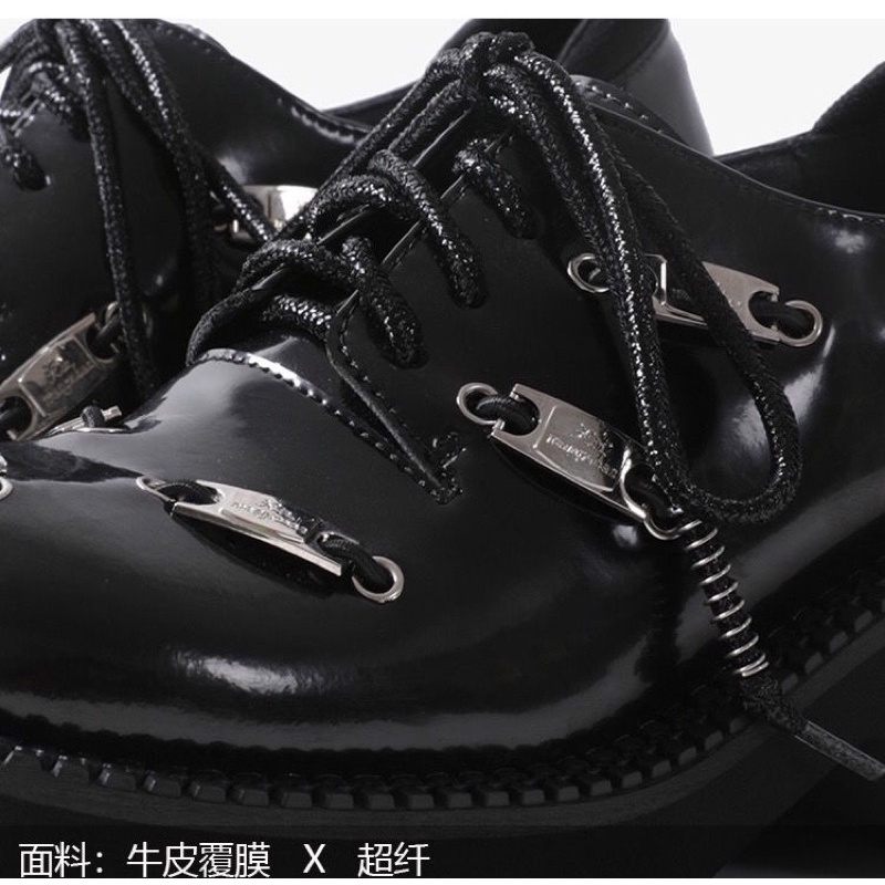 Giày da Derby chi tiết bảng tên sắt đế cao 5,5cm phong cách Punk Retro FOOTMADE