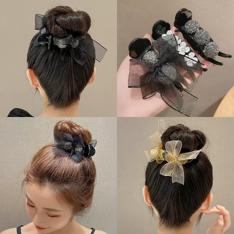 Kẹp Tóc Đính Ngọc Trai Và Nơ Phong Cách Hàn Quốc Mới Cho Nữ