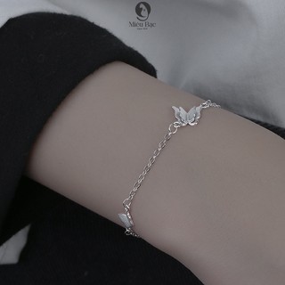 Lắc tay bạc nữ Cánh bướm Hồ điệp đôi chất liệu bạc 925 thời trang phụ kiện trang sức nữ Miêu Bạc L400708
