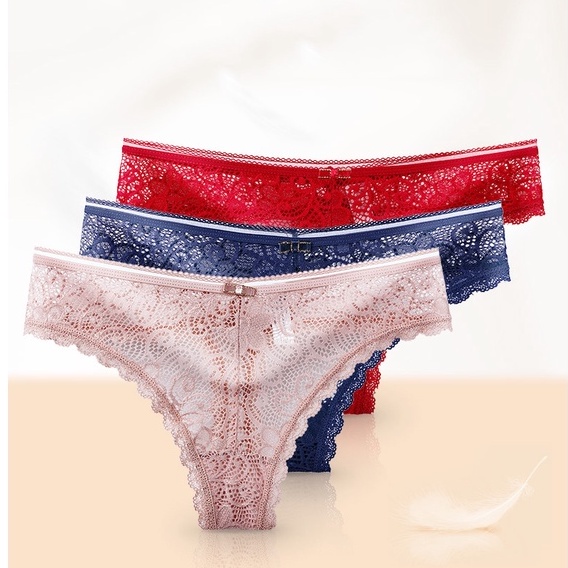 Quần lót lọt khe phối ren sexy đính nơ cá tính  526