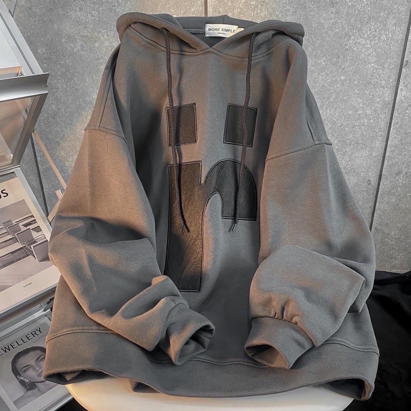 Áo hoodie chữ r thường mũ 2 lớp TH6