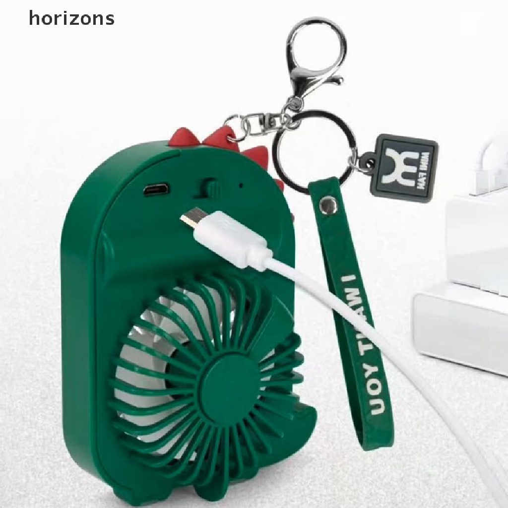 Quạt Làm Mát Mini 2 Tốc Độ Dạng Móc Khóa Hình Khủng Long Có Thể Sạc Lại Bằng Cổng USB