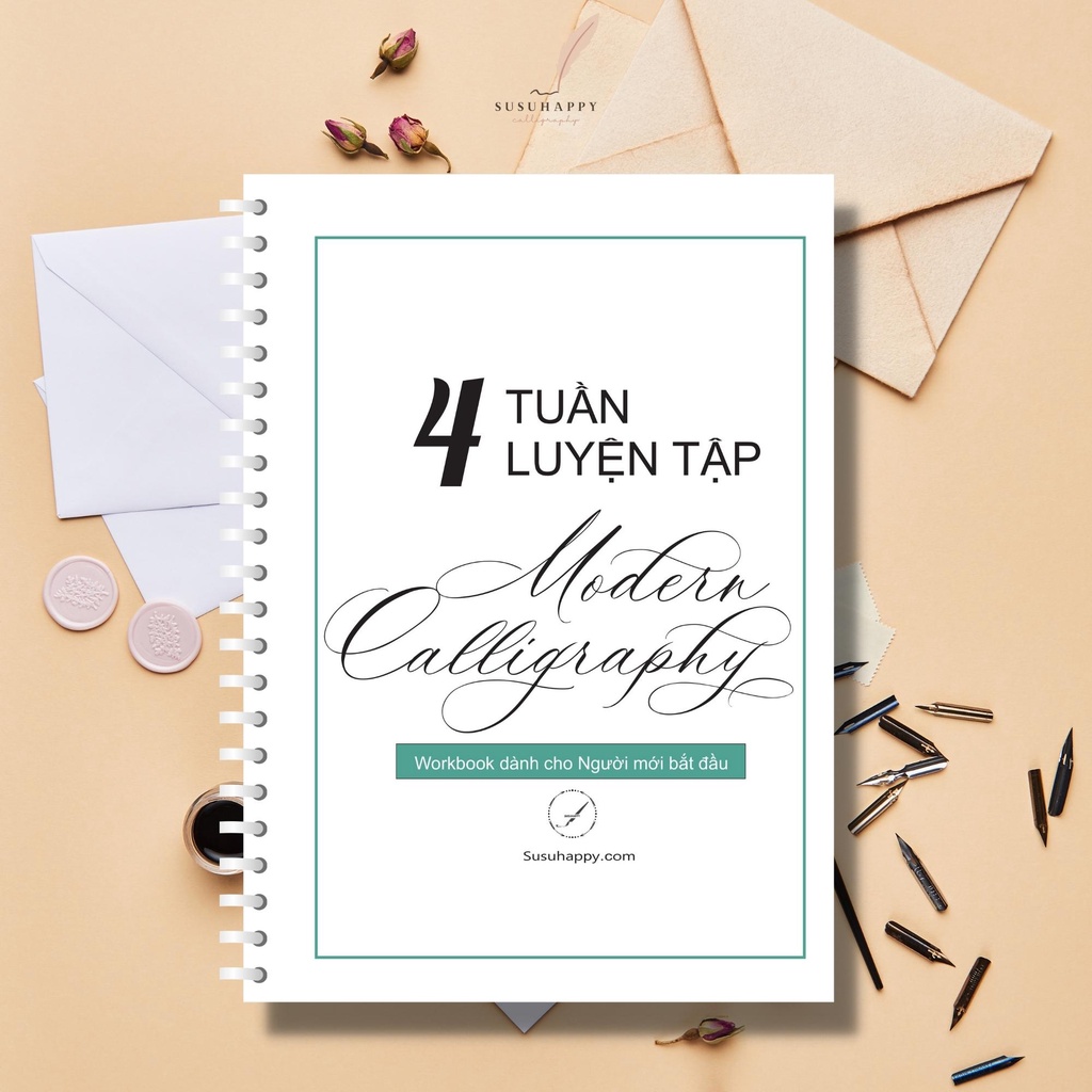 Workbook 4 tuần luyện tập Modern Calligraphy, Worksheet Tập Viết Calligraphy Có Lộ Trình Hàng Ngày