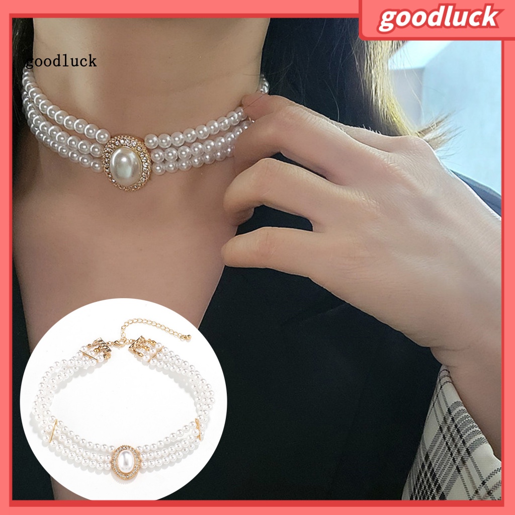 Chúc Mừng Năm Mới| Vòng cổ Đính Ngọc Trai Nhân Tạo Phong Cách Vintage