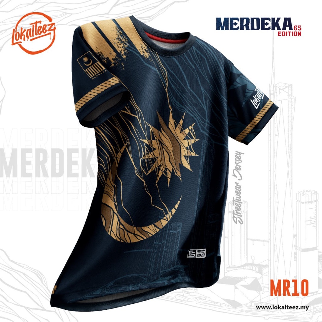 Áo Bóng Rổ Baju Jersi MR10 Merdeka 65th Edition Arus Perdana Tay Dài Có Cổ