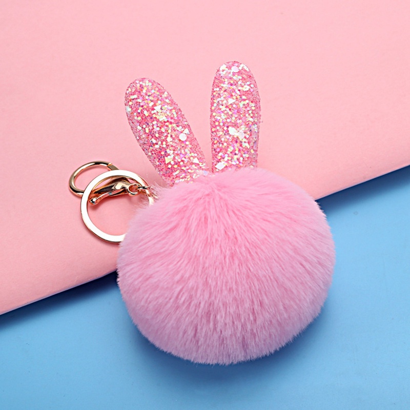 Ygt Móc Khóa Hình Tai Thỏ Bông Đáng Yêu Dành Cho Nữ