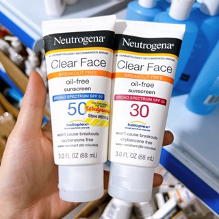  Kem chống nắng dành cho da nhờn mụn Neutrogena clear face broad Spectrum spf50 