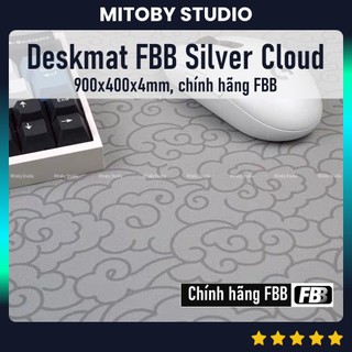 Deskmat fbb silver cloud lót chuột cỡ lớn lót bàn phím mouse pad 900x400x4mm deskpad bàn di chuột - mitoby studio