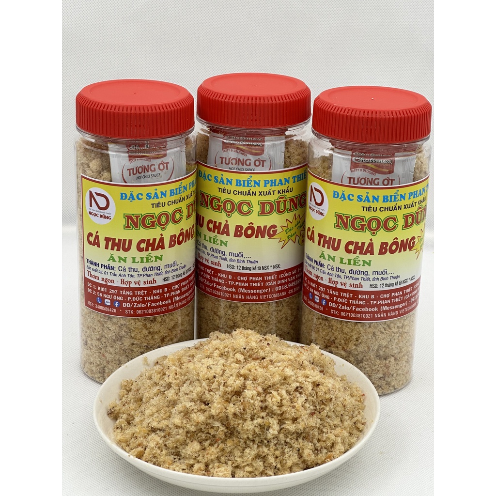 Cá thu chà bông gói (hộp) 1,5 kg đã chế biến ăn liền ngon ơi là ngon của shop Đặc Sản Phan Thiết NGỌC DŨNG. HSD 12 tháng