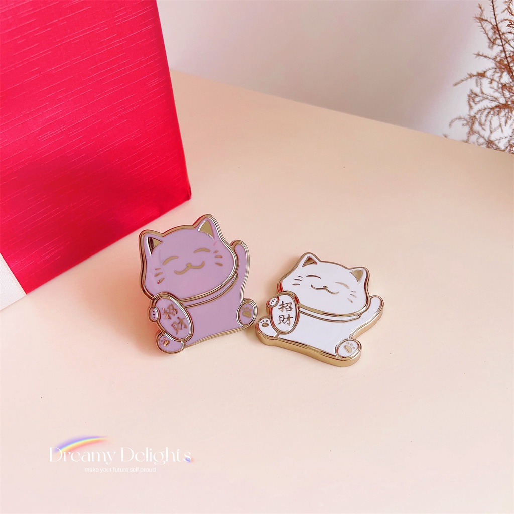 Giá Đỡ Điện Thoại Họa Tiết Mèo May Mắn Hoạt Hình Dễ Thương Thông Dụng