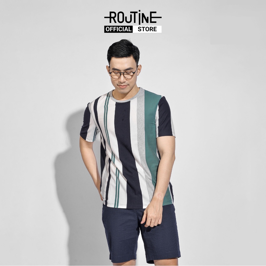 Áo Thun Nam Tay Ngắn Kẻ Sọc Form Regular - Routine 10S20TSH021