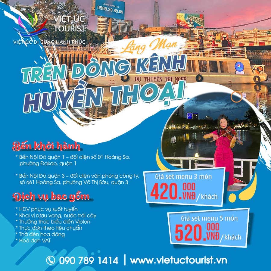 [EVOUCHER] Bữa tối trên du thuyền Nhiêu Lộc - Lãng mạn trên dòng kênh huyền thoại | Việt Úc Tourist