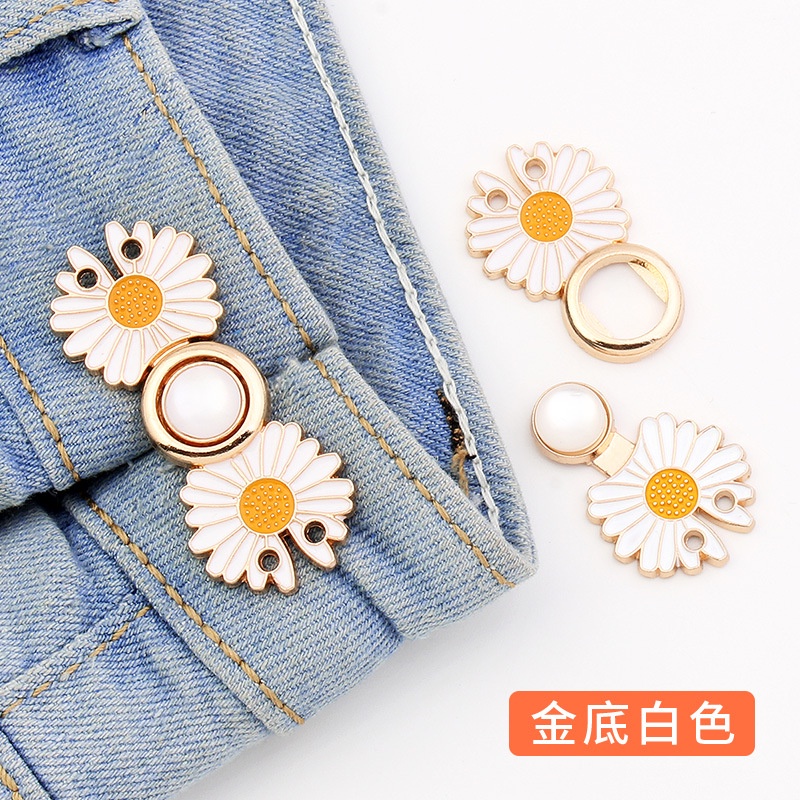 Nút Thắt Lưng Quần Jean Hình Hoa Cúc Có Thể Tháo Rời Tiện Dụng