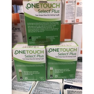 ❤️ Hộp 25 Test Que thử đường huyết tiểu đường One touch OneTouch Select Plus Que thử đường huyết OneTouch Select Plus
