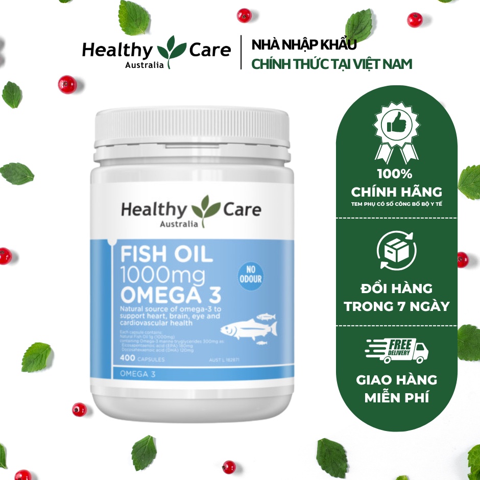 Viên uống dầu cá Omega-3 Healthy Care 400 Viên