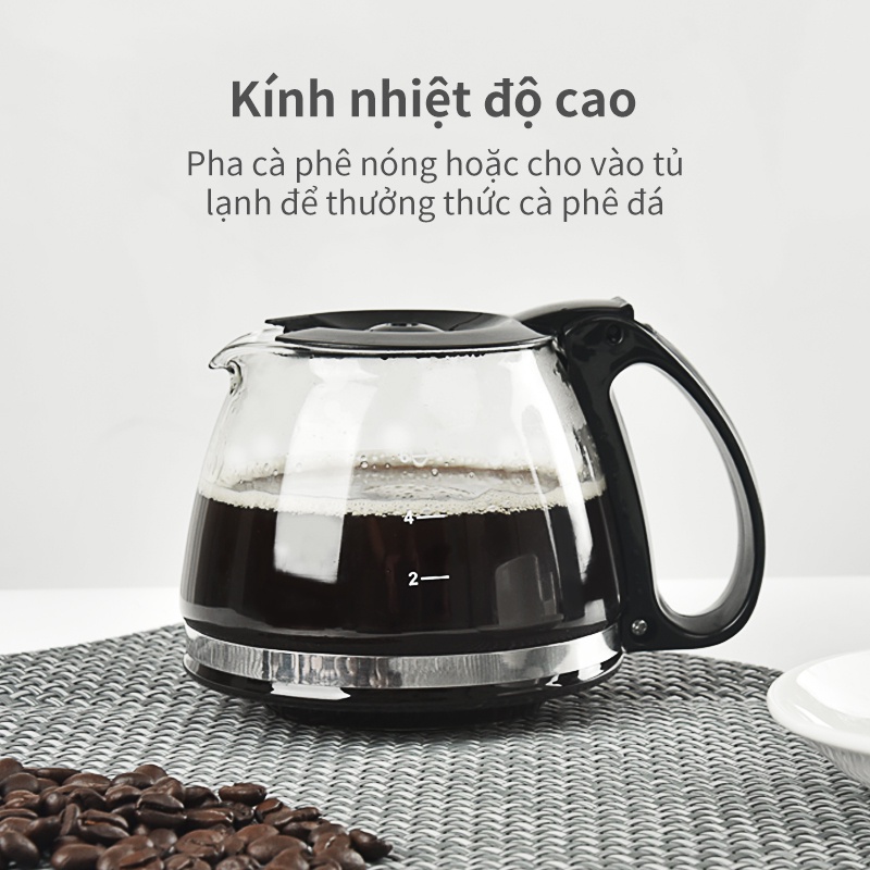 INSSA Máy pha cà phê nhỏ giọt của mỹ 600ml hoàn toàn tự động