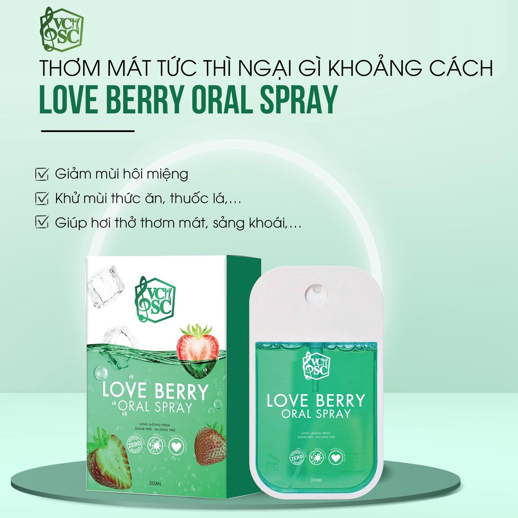 Mẫu Mới Xịt Thơm Miệng Love Berry Oral Spray VCSC