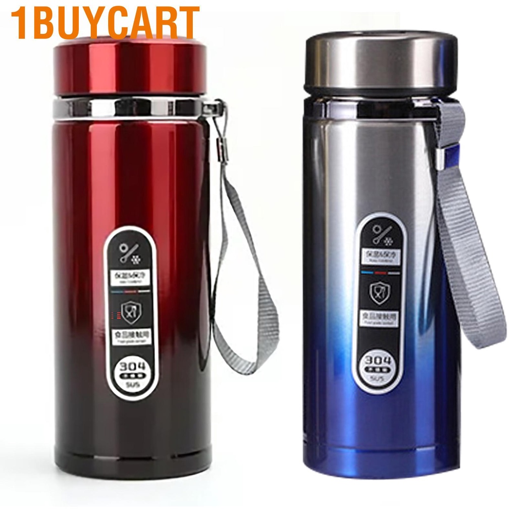 1buycart Thermal Water Bottle Food Grade Stainless Steel Graduated Color Elegant Cup for Outdoor Travel