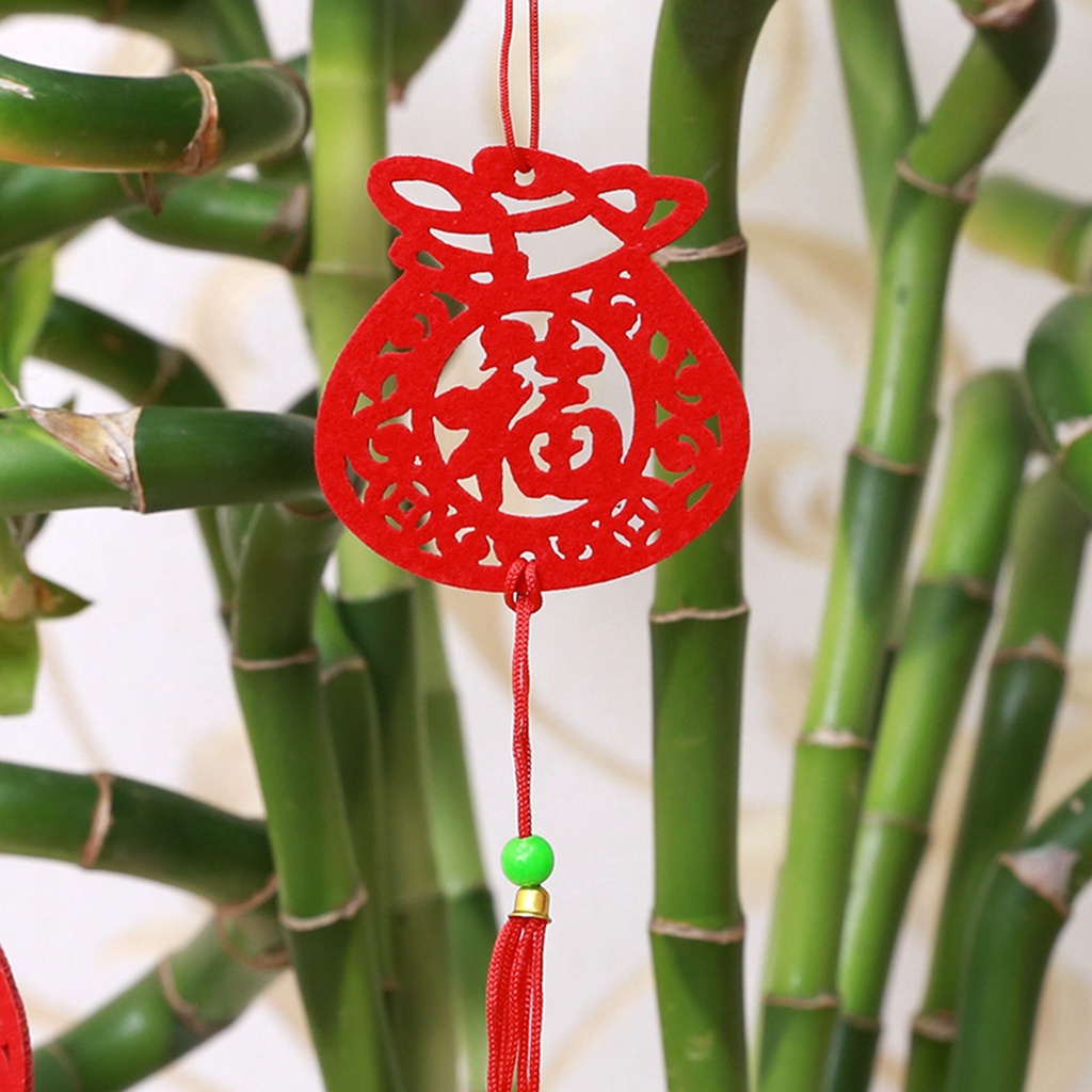 Set 10 Mặt Dây Chuyền Mềm Mini Cầm Tay Treo Biểu Tượng Trung Hoa Trang Trí Tiệc Năm Mới