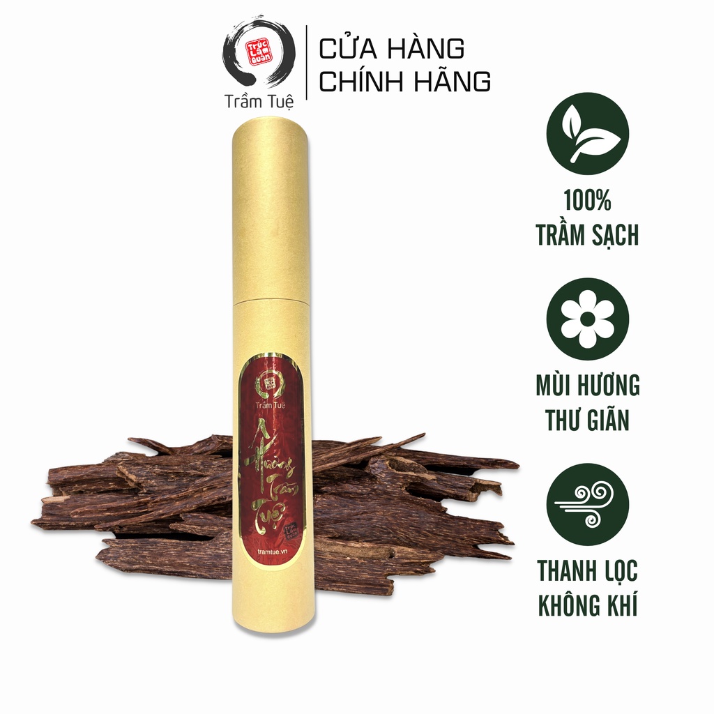 Nhang trầm hương Trầm Tuệ hộp 120 nén với 100% nguyên liệu sạch tỏa mùi hương thanh nhẹ và thư giãn