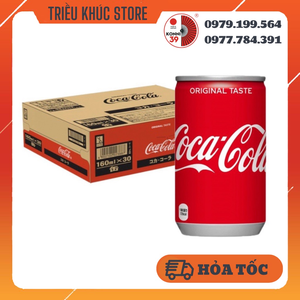 Coca Cola nhó size mini Original Taste vị nguyên bản Nhật Bản 160ml ( thùng 30 lon)