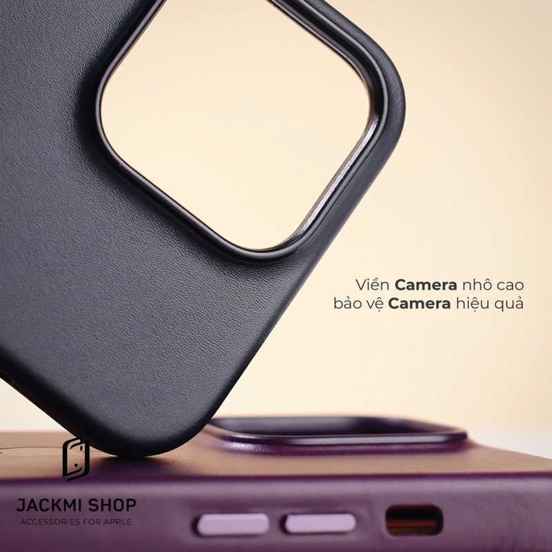 Ốp lưng Leather Case có logo táo hỗ trợ sạc không dây hàng chuẩn loại 1 cho ip 14 promax 14 pro 14 plus 14
