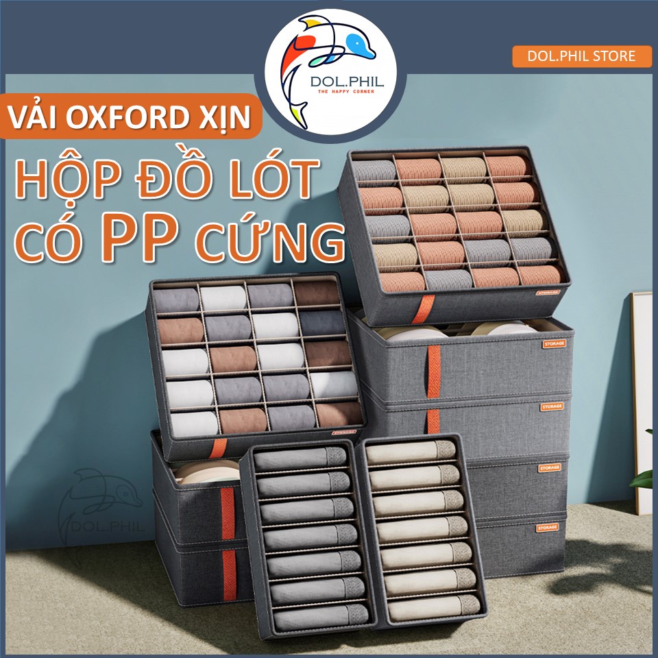 Hộp Đựng Quần Áo Đồ Lót Tất Vớ Dol.phil Store Túi Đựng Quần Áo Chia Nhiều Ngăn Màu Trơn Thanh Lịch Có Lớp Pp Cứng Dày