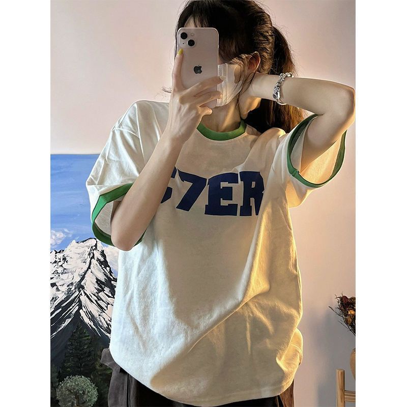 Áo Thun Ngắn Tay Form Rộng Phong Cách Hàn Quốc Dành Cho Nữ