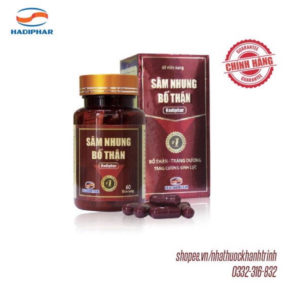 (60 viên) Sâm Nhung Bổ Thận HADIPHAR