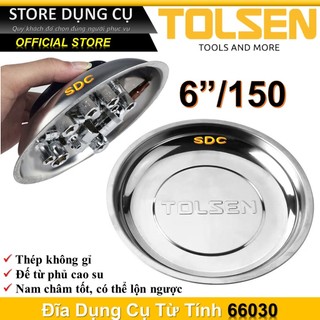 Đĩa dụng cụ từ tính, khay nam châm 6"/150mm Tolsen 66030 | Khay đựng ốc vít, bu lông, đai ốc có từ tính