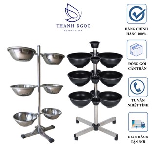 Cây bát nước inox - cây đựng bát nước spa có bánh xe dễ dàng di chuyển
