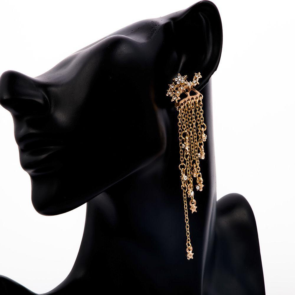 Bông Tai Tua Rua Dáng Dài Bằng Hợp Kim Thiết Kế Tinh Tế Thời Trang