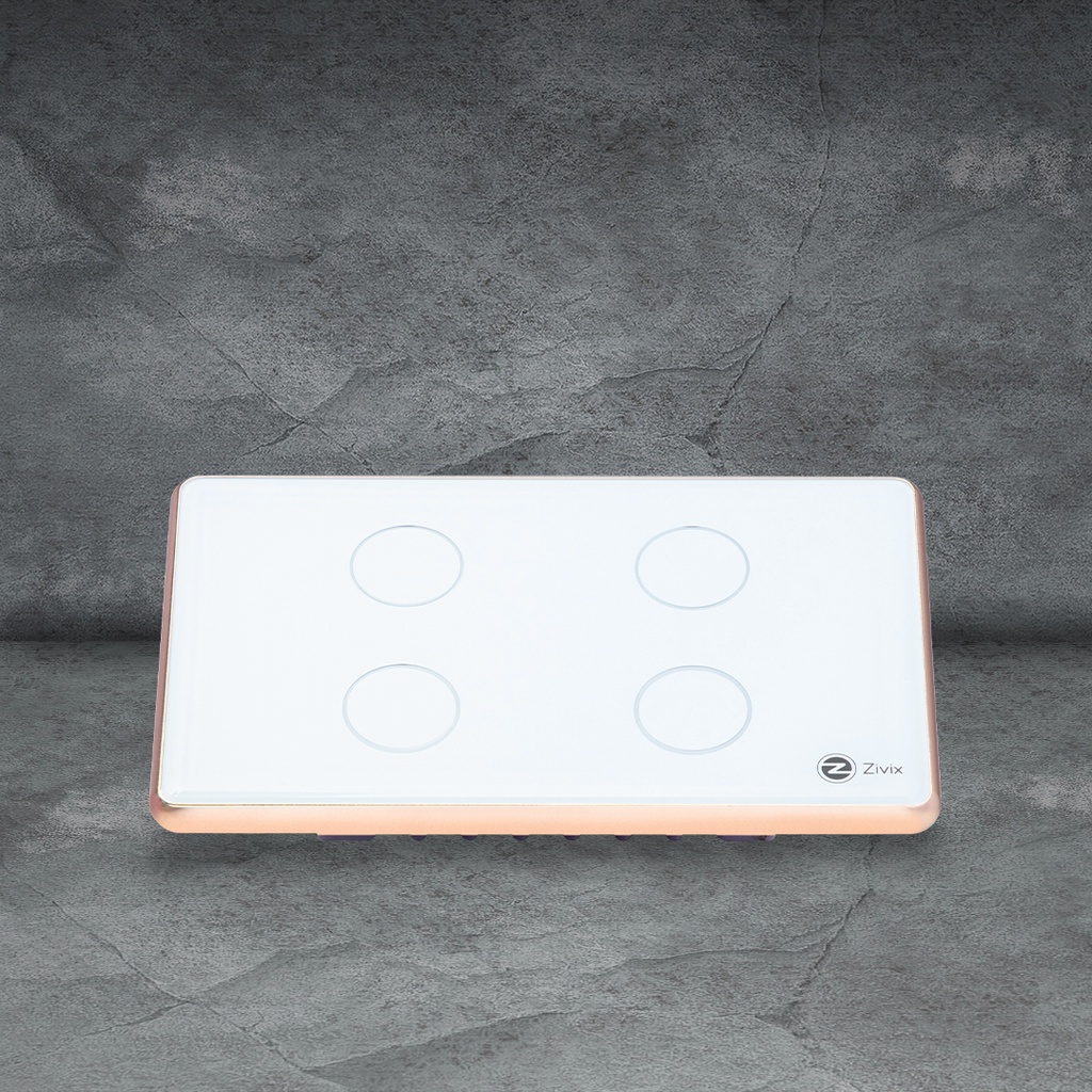 Công tắc thông minh Zigbee chính hãng ZIVIX viền nhôm bo cong cao cấp
