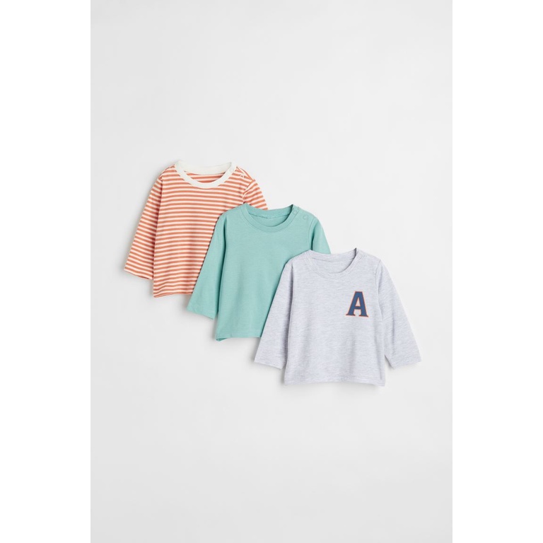 Set 3 áo cotton dài tay HM auth