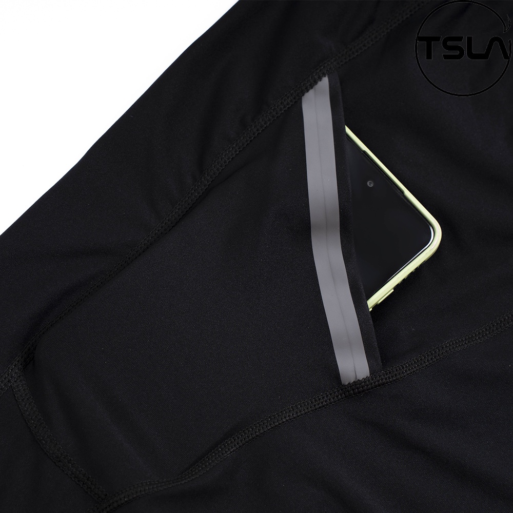 Quần legging nam ngắn có túi thể thao form ôm lưng thun đùi giữ nhệt bó cơ combat tập gym đá bóng rổ TSLA  DEL1002