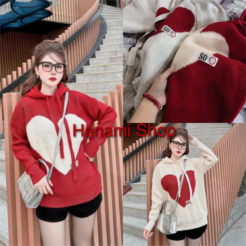 Áo Len Đỏ, Áo Hoodie Nữ Chất Len Hàng Quảng Châu Loại1