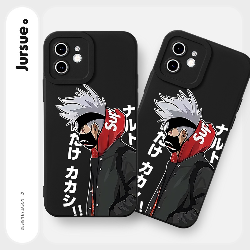 Ốp lưng JURSUE mềm chống bẩn hoạt hình ngầu đen Cho iPhone 14 13 12 11 Pro Max SE 2020 X XR XS 8 7 ip 6S 6 Plus Y2703