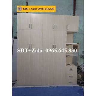 Tủ Nhựa Đài Loan Cao 2m2 Ngang 2m05 Màu Gỗ Sồi 455