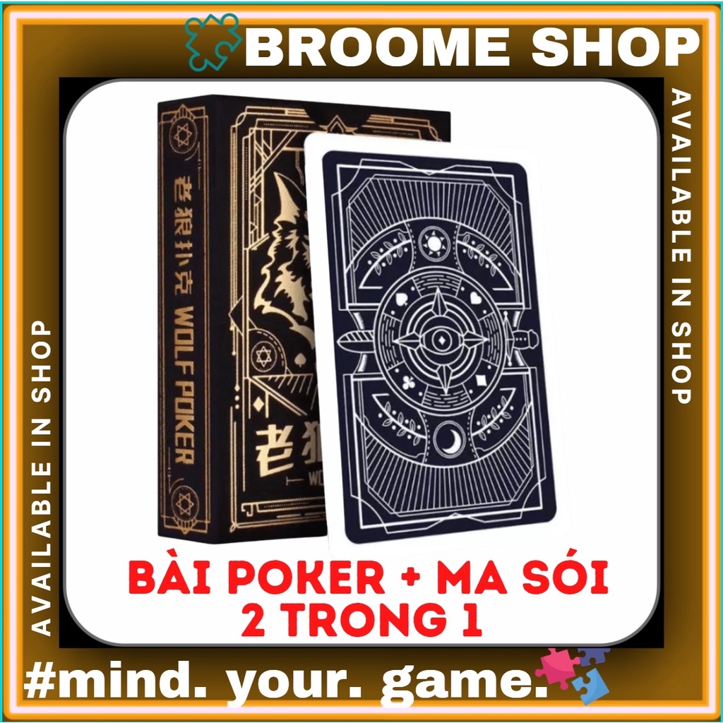Bộ bài Tây Poker kết hợp bộ bài BOARD GAME Ma Sói 54 thẻ game 2 trong 1