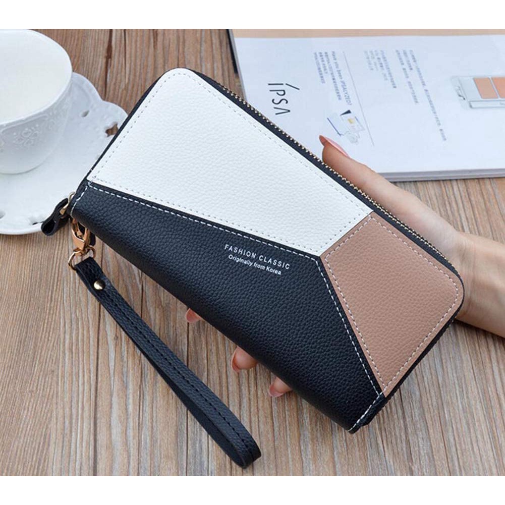 Ví Nữ Dáng Dài Có Khóa Kéo JP5 Đựng Điện Thoại / Tiền Xu Hai Ngăn Tiện Dụng