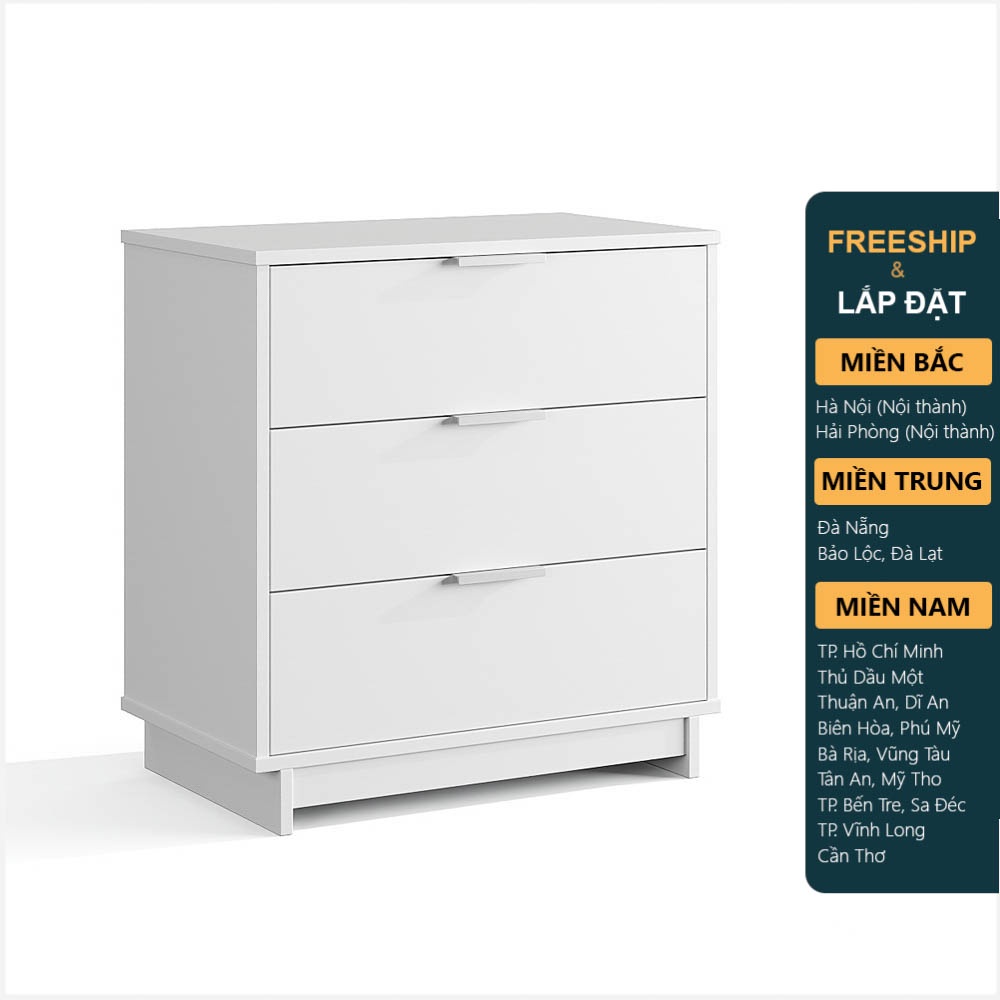 ALTIE, Tủ lưu trữ 3 ngăn kéo Bắc Âu DRA_139, 68x40x72cm, tủ gỗ Scandi Home