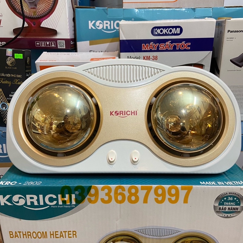 Bảo Hành 36 tháng,Đèn Sưởi Nhà Tắm Chống Lóa KORICHI Chính Hãng