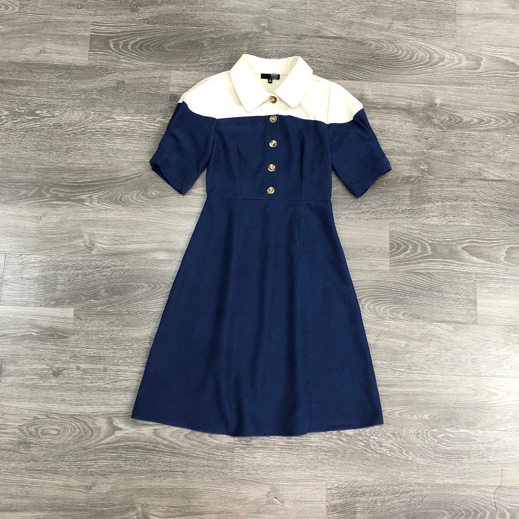 Đầm MIXX@ nút phối 2 màu