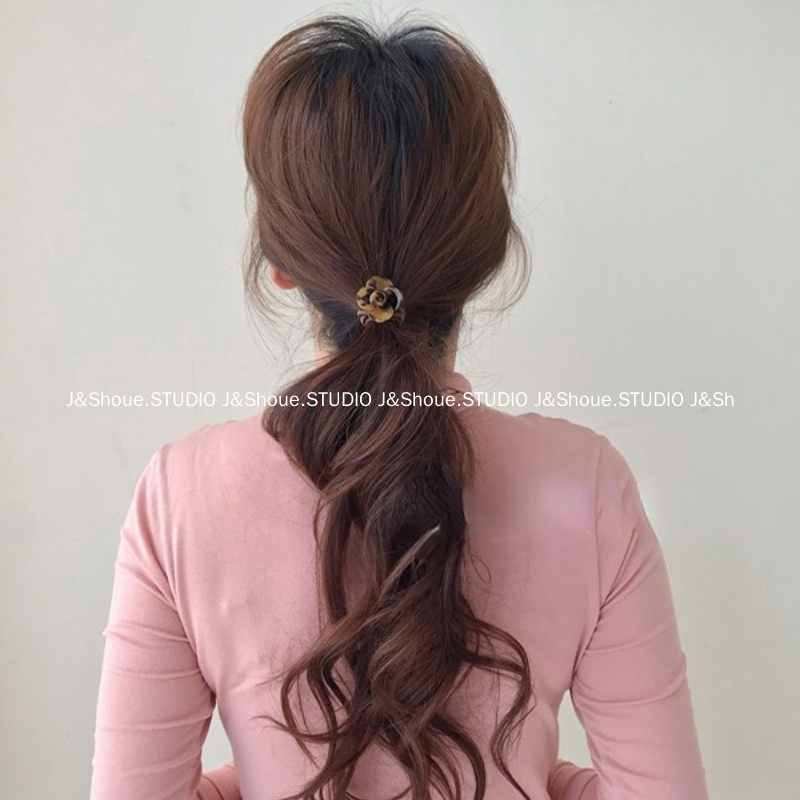 Dây Buộc Tóc Cao Su Hình Hoa Hồng Acecetate Phong Cách Hàn Quốc Đơn Giản KF539