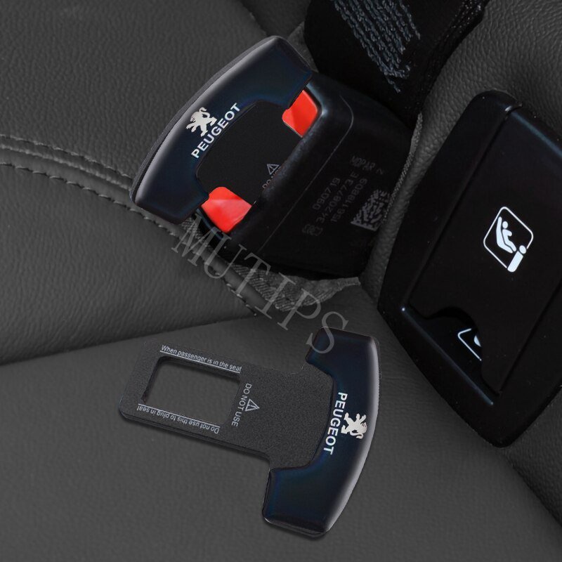 1 / 2 Chốt Khóa Dây An Toàn Bằng Kim Loại Cho Xe Hơi Peugeot 2008 3008 508 408 5008 206 208 207 307 308 406