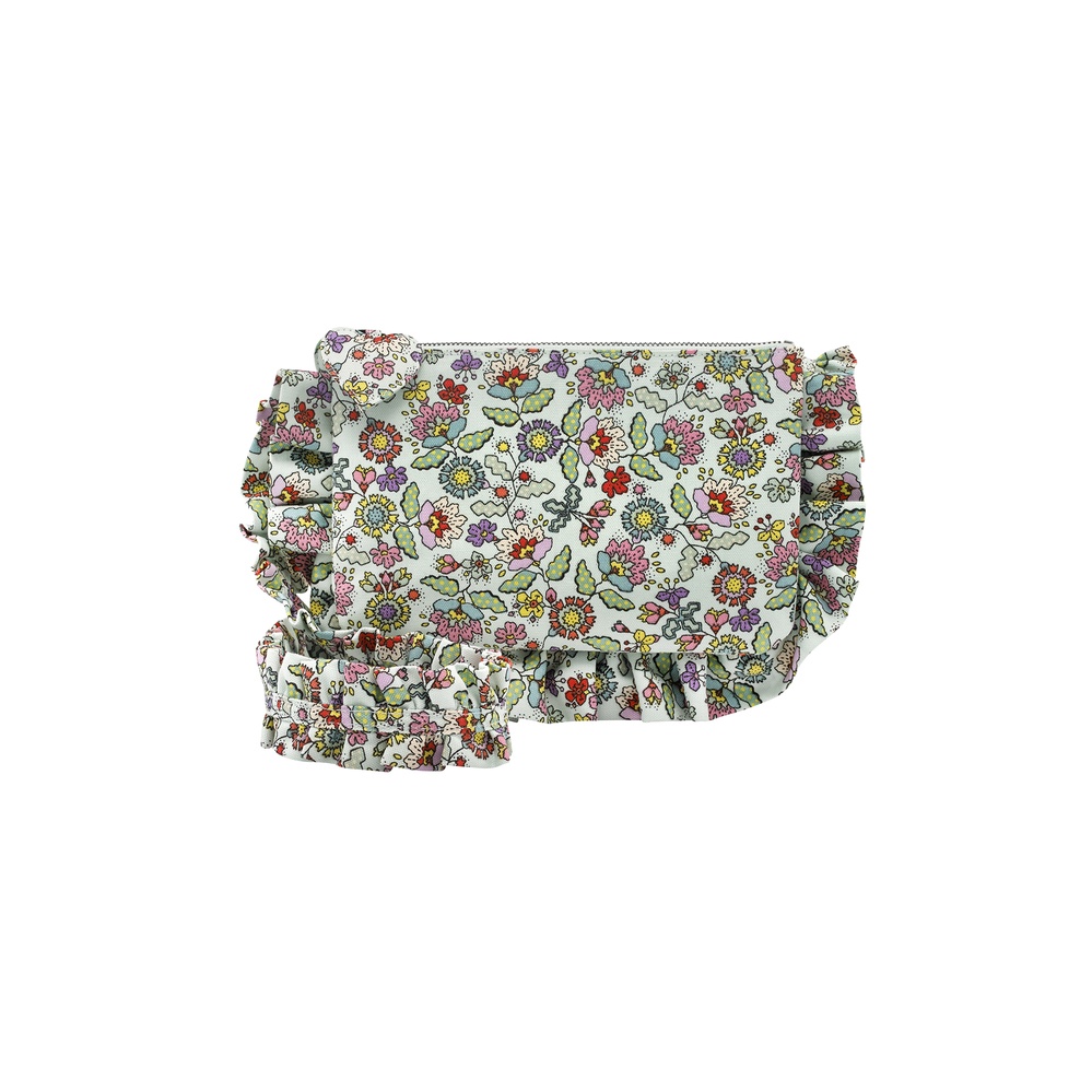 Cath Kidston - Túi đeo chéo/Organic Cotton Ruffle Cross Body - Dense Paisley - Mint