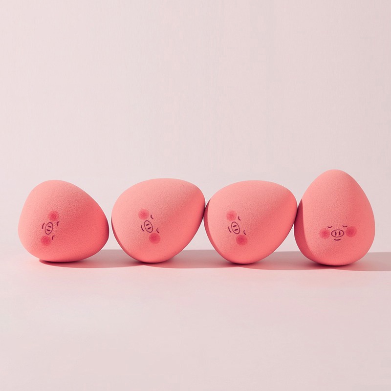 Trang điểm ướt và khô. Con lợn dễ thương.