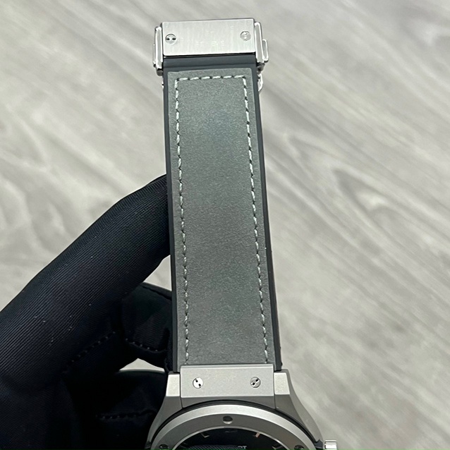 Đồng hồ nam H002 máy cơ Automatic mặt Xám dây da lộn viền trơn chống cước 3ATM